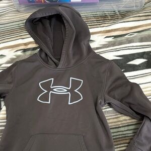 Under Armour Kids Dark Gray Hoodie with White Logo